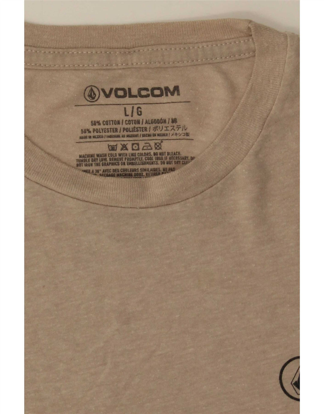 Volcom Herre T-Shirt Top Stor Beige Bomuld