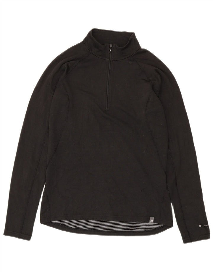 The North Face Herre Zip Neck Pullover Træningsdragt Top Lille sort Polyester