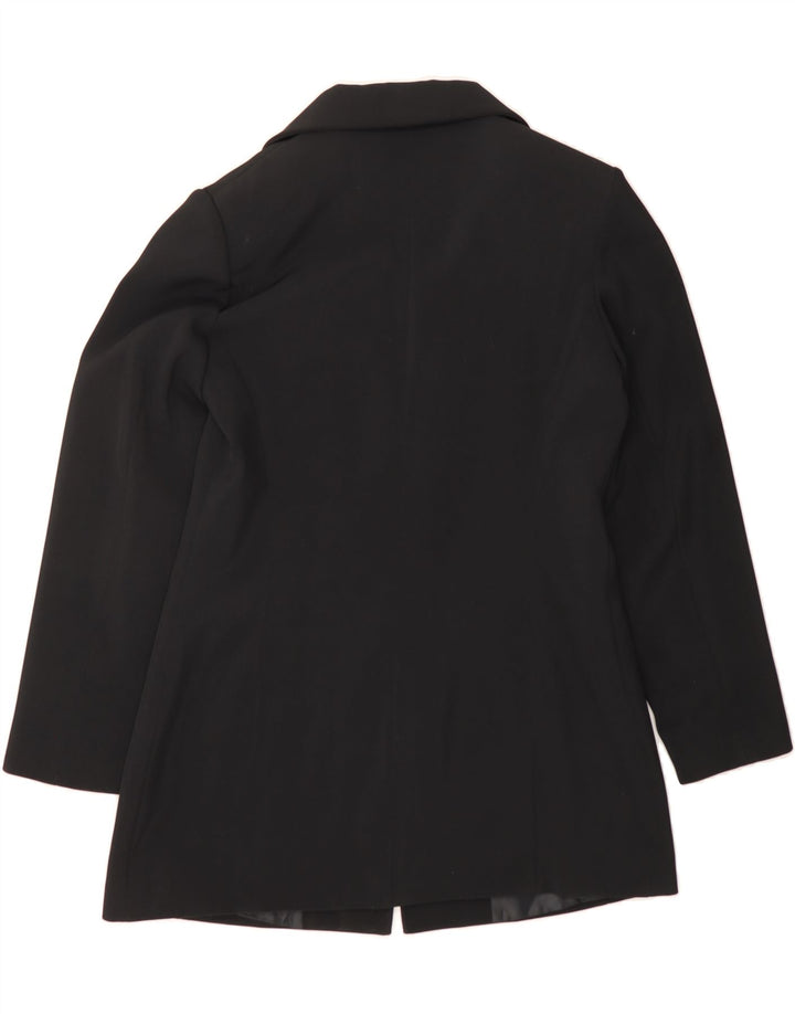 MONIKA Womens Longline 3 Button Blazer Jacket EU 40 Medium Black Vintage Monika and Second-Hand Monika from Messina Hembry 