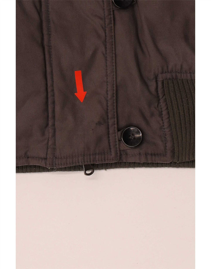 North Sails Dame Oversized Grafisk Hooded Bomber Jacket UK 6 XS Grå