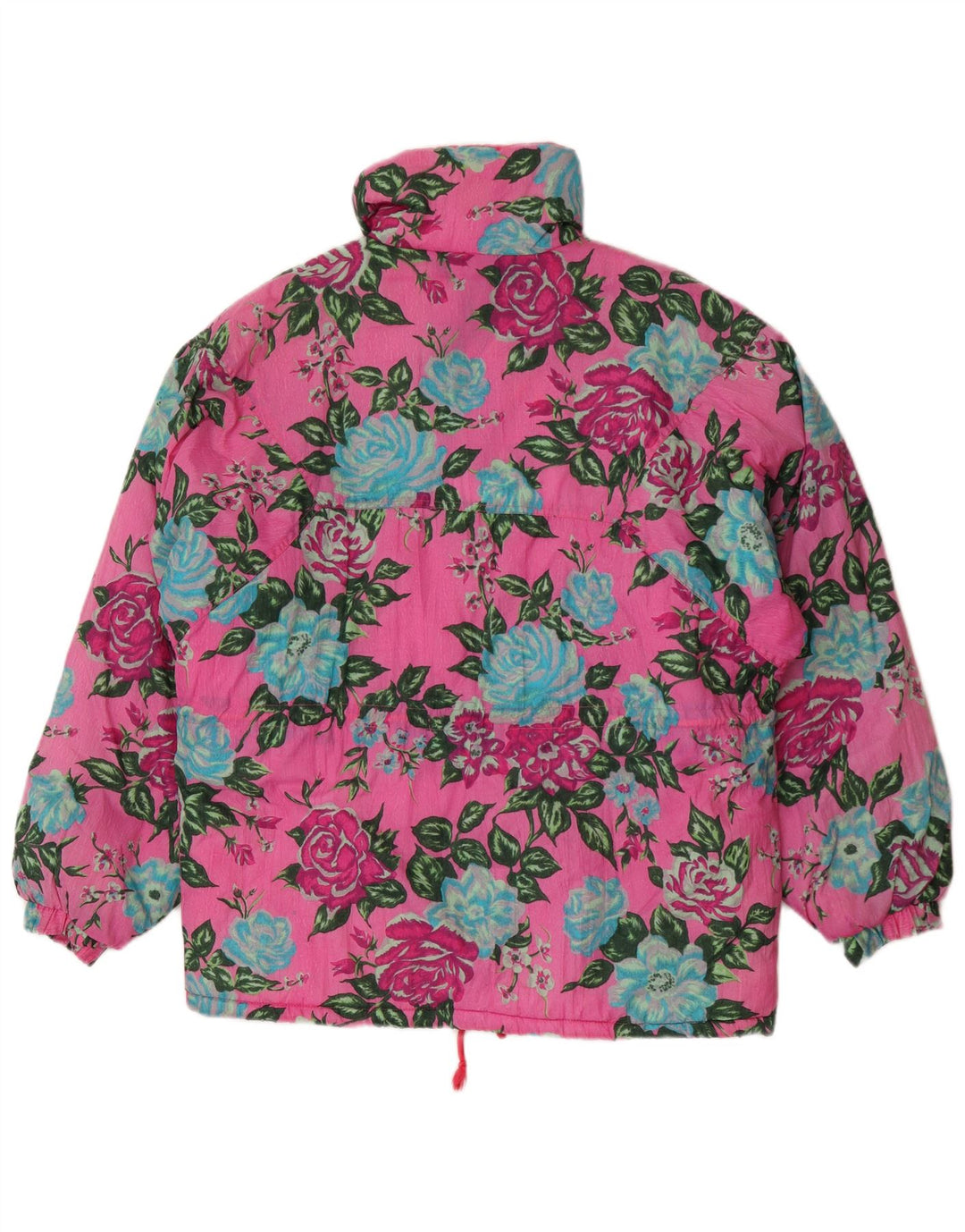 Cacao Dame Polstret Jakke IT 46 Large Pink Floral Polyamid Retro