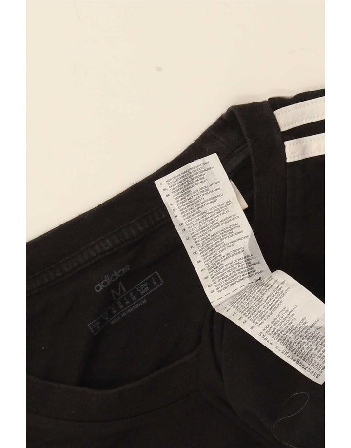 Adidas Herre T-Shirt Top Medium Sort Bomuld