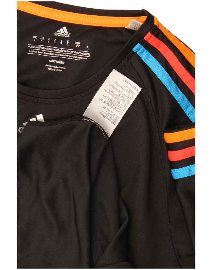 Adidas Herre Climalite T-Shirt Top Lille Sort Colourblock Polyester