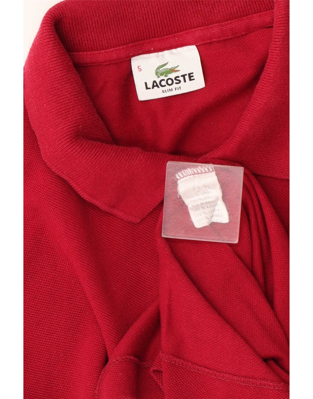 Lacoste Herre Slim Fit Polo Shirt Størrelse 5 Large Rød Bomuld