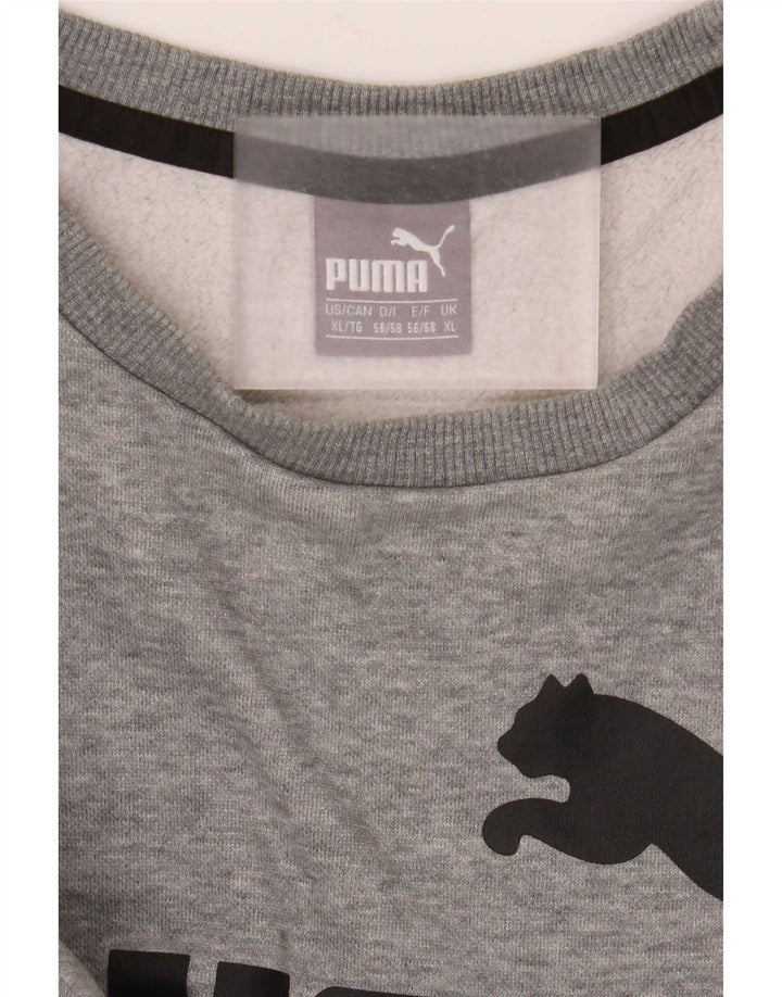 Puma Herre Grafisk Sweatshirt Jumper XL Grå Flecked