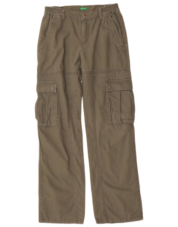 Benetton Boys Loose Fit Cargo Bukser 11-12 år 2XL W28 L31 Khaki Bomuld