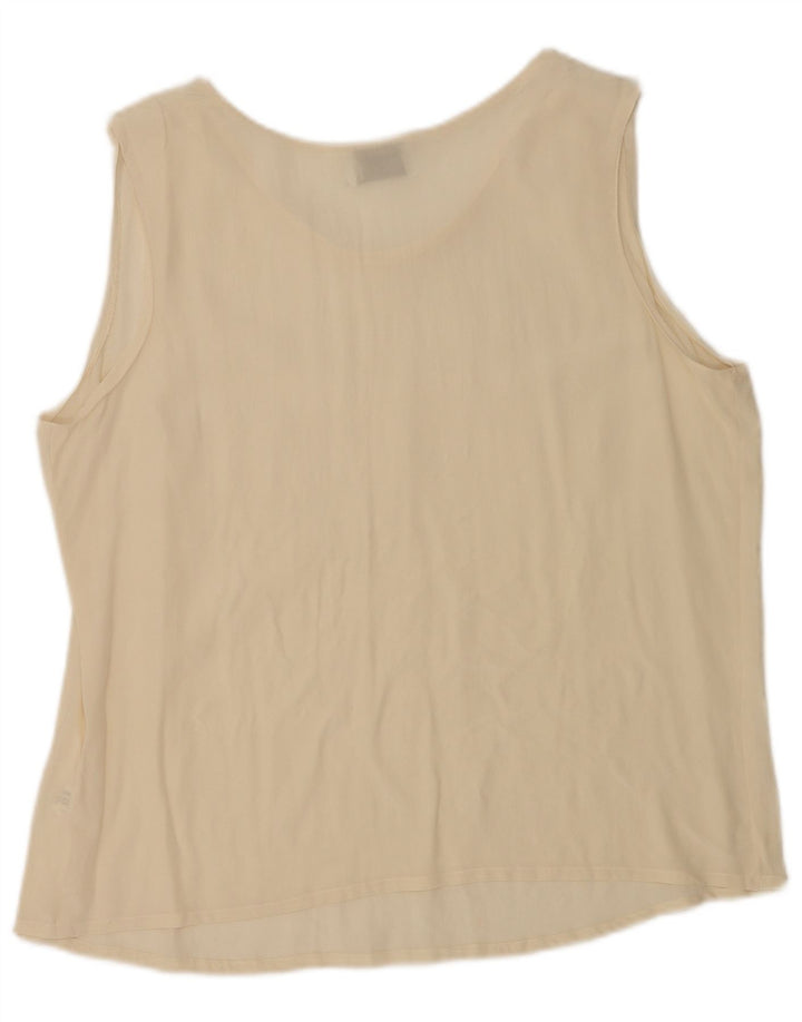 Cristaldi Dame ærmeløs bluse Top IT 50 XL Beige Silke
