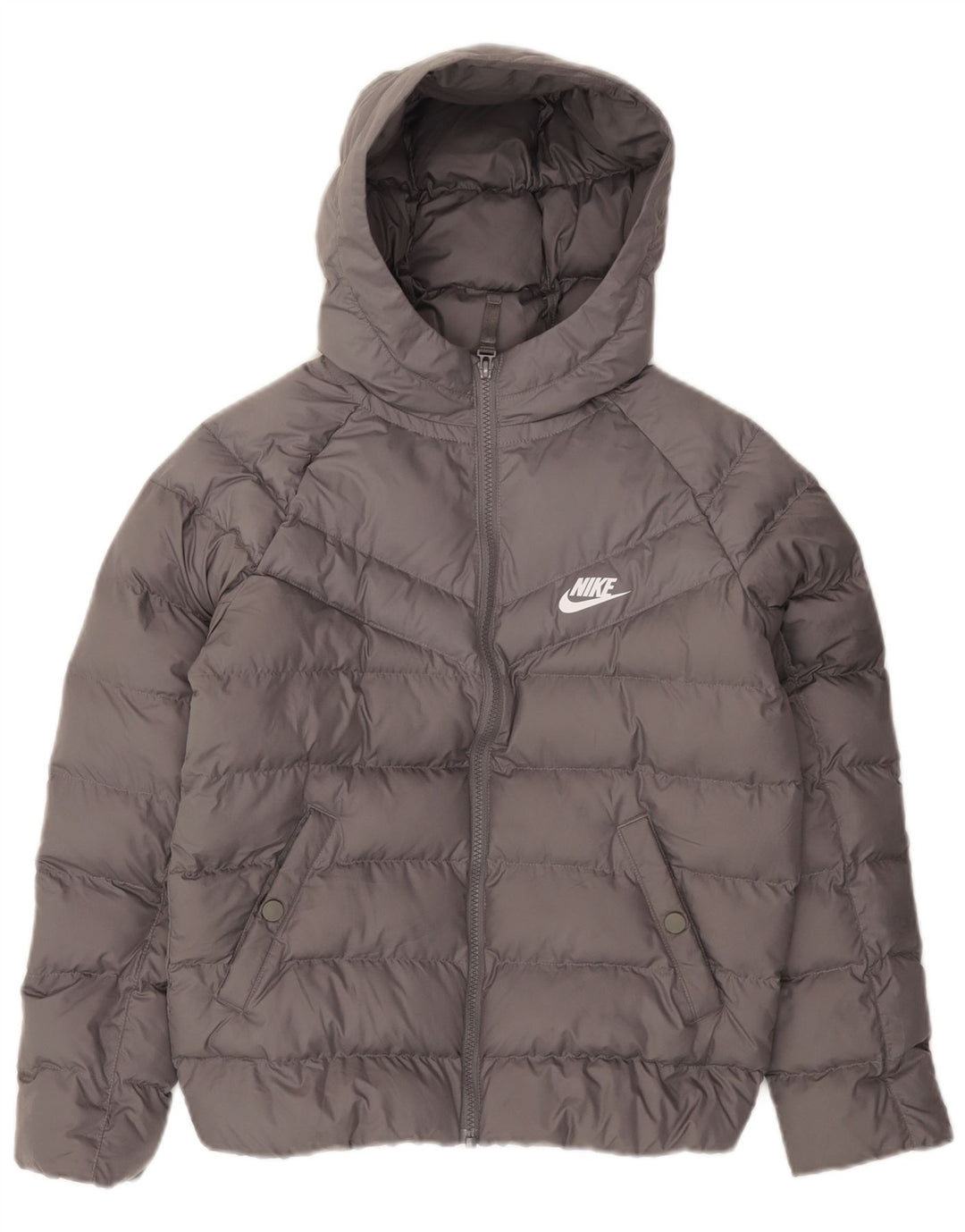 Nike hættejakke til drenge 10-11 år mellemgrå polyester