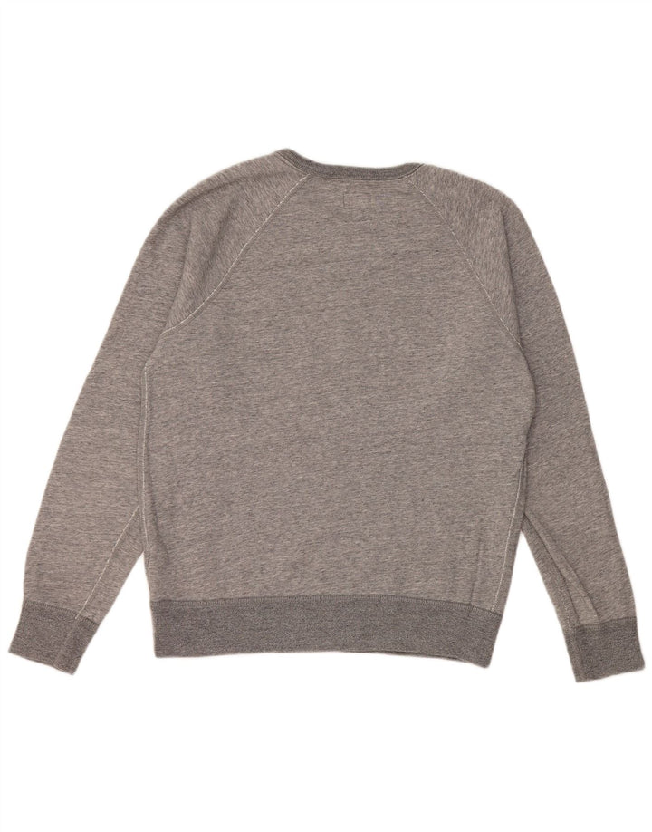 J. CREW Dame oversize sweatshirt Jumper UK 10 Lille grå bomuld