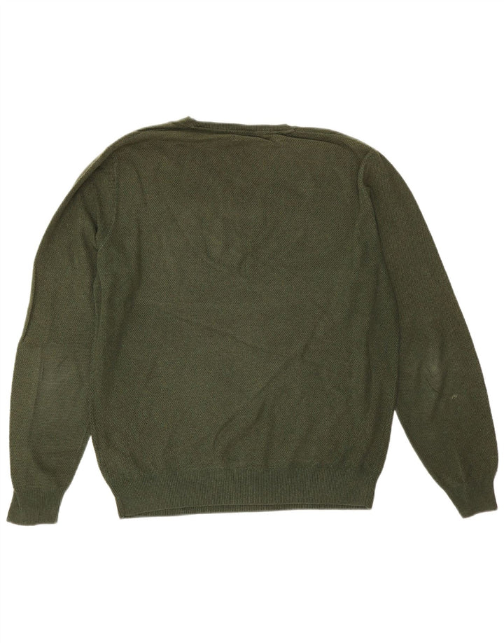 Massimo Dutti Herre V-hals sweater Stor grøn bomuld