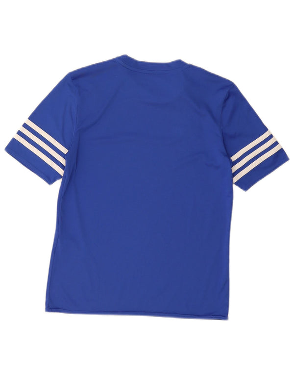 Adidas Boys Climalite T-Shirt Top 11-12 År Stor Blå Polyester