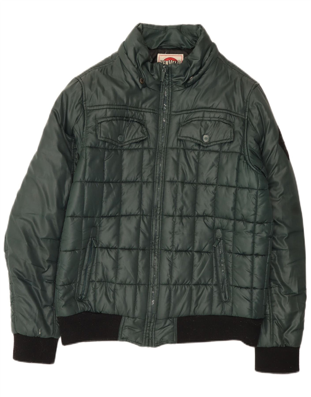 Kenvelo Polstret Herrejakke UK 40 Stor Grøn Polyester