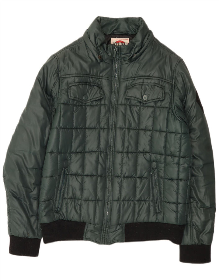 Kenvelo Polstret Herrejakke UK 40 Stor Grøn Polyester