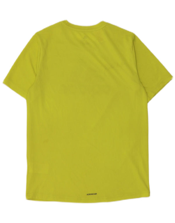 Adidas Boys Aeroready Grafisk T-Shirt Top 13-14 År Gul Polyester