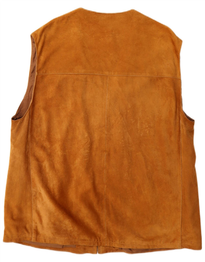 Vintage herre ruskind Gilet UK 40 Large Brown