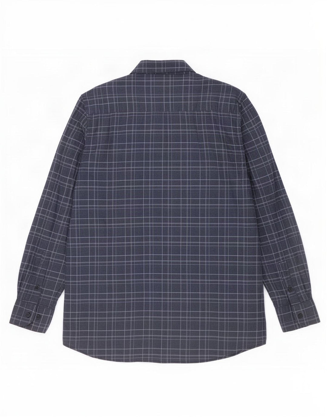 Massimo Dutti herreskjorte XL marineblå plaid bomuld