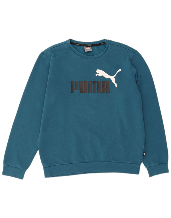 Puma Herre Grafisk Sweatshirt Jumper Medium Blå Bomuld
