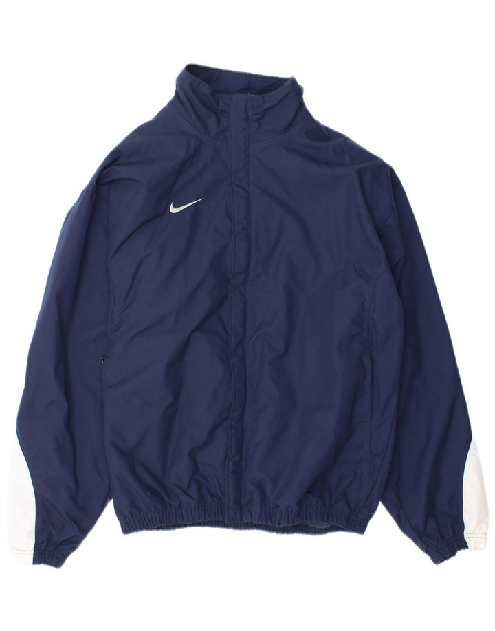 Nike Bomberjakke til mænd UK 35/37 Small Navy Blue Colourblock Nylon