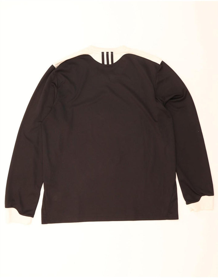 Adidas Herre Climalite Top Langærmet Stor Sort Colourblock Polyester