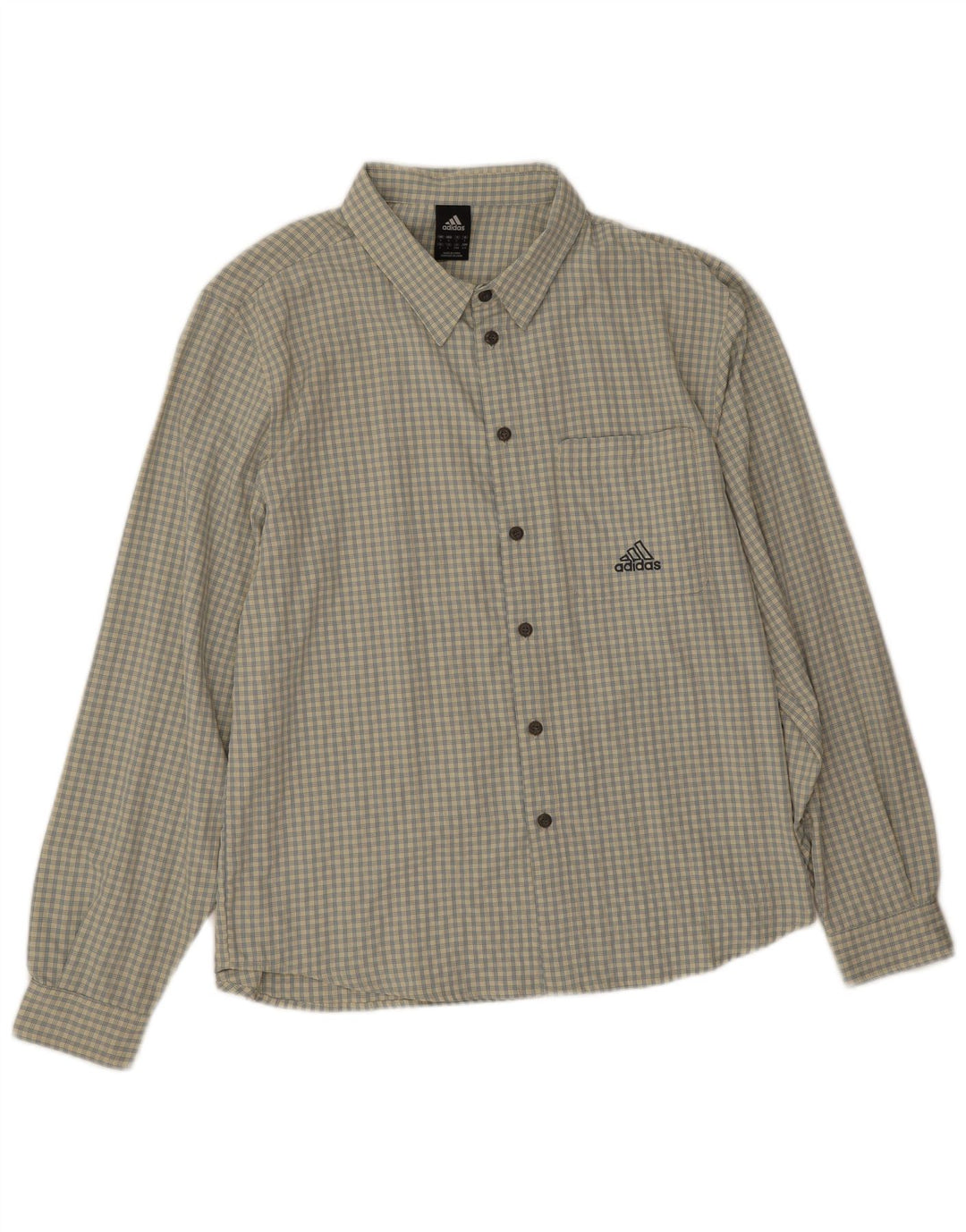 Adidas herreskjorte stor beige ternet polyester
