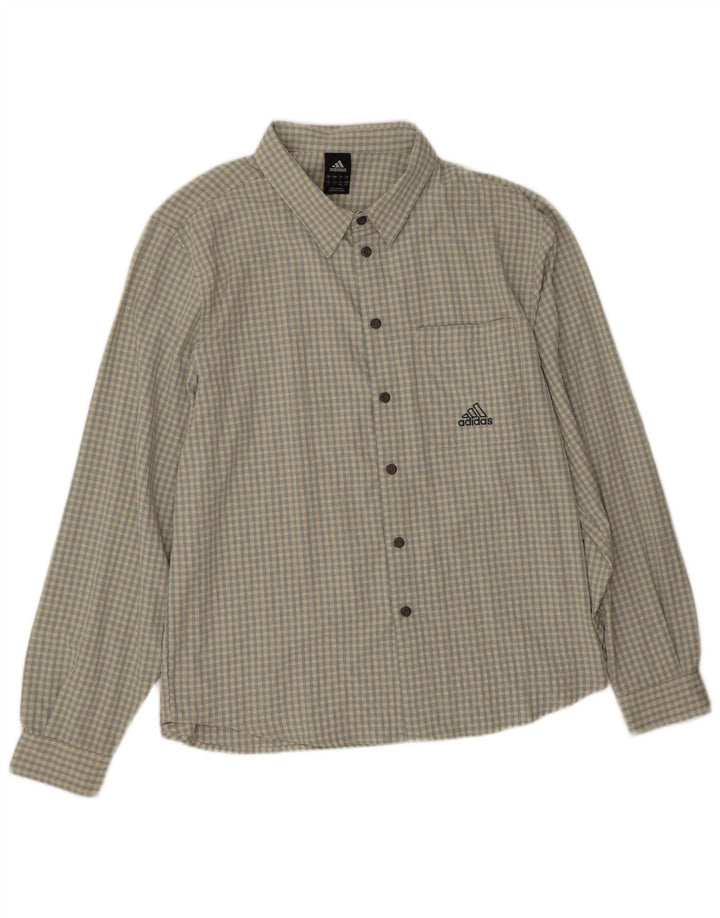 Adidas herreskjorte stor beige ternet polyester