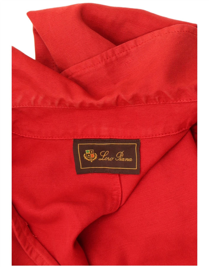 Loro Piana Dame Utility Jacket IT 44 Medium Rød Linen