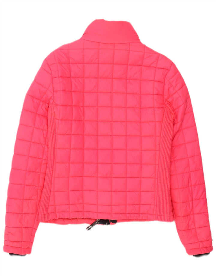 Superdry Quiltet, polstret jakke til kvinder UK 14 Medium Pink Polyester Sports