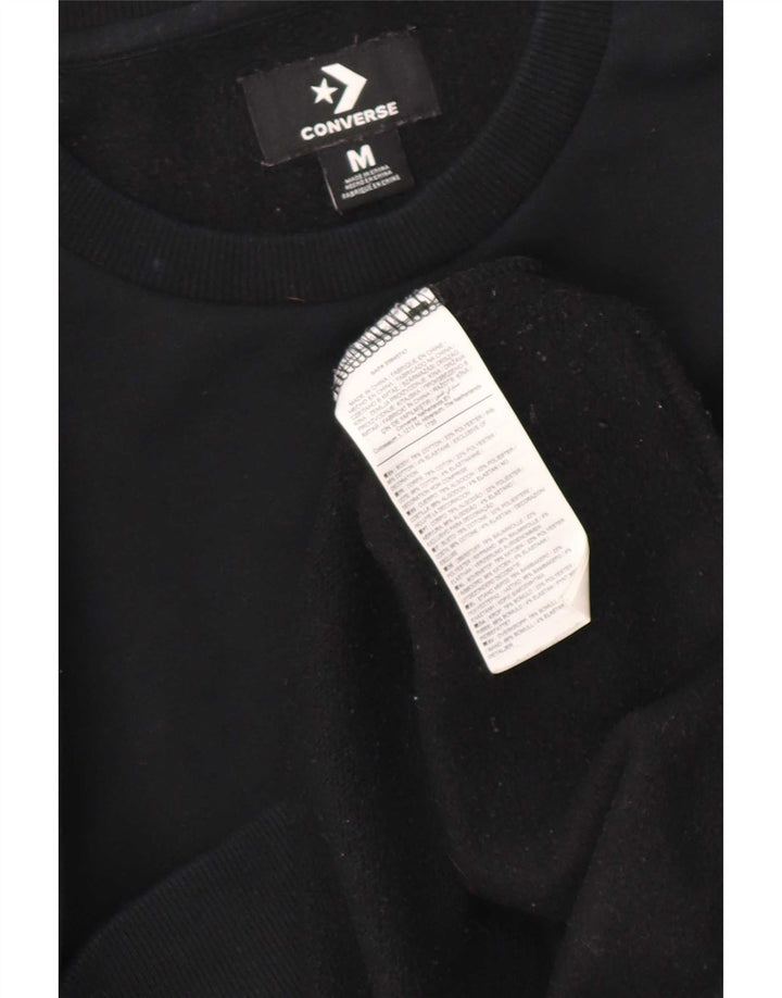 Converse Dame Sweatshirt Jumper UK 14 Medium Sort Bomuld