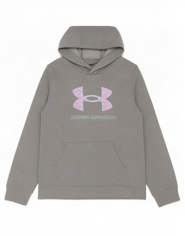 Under Armour piger grafisk hættetrøje 11-12 år stor grå bomuld