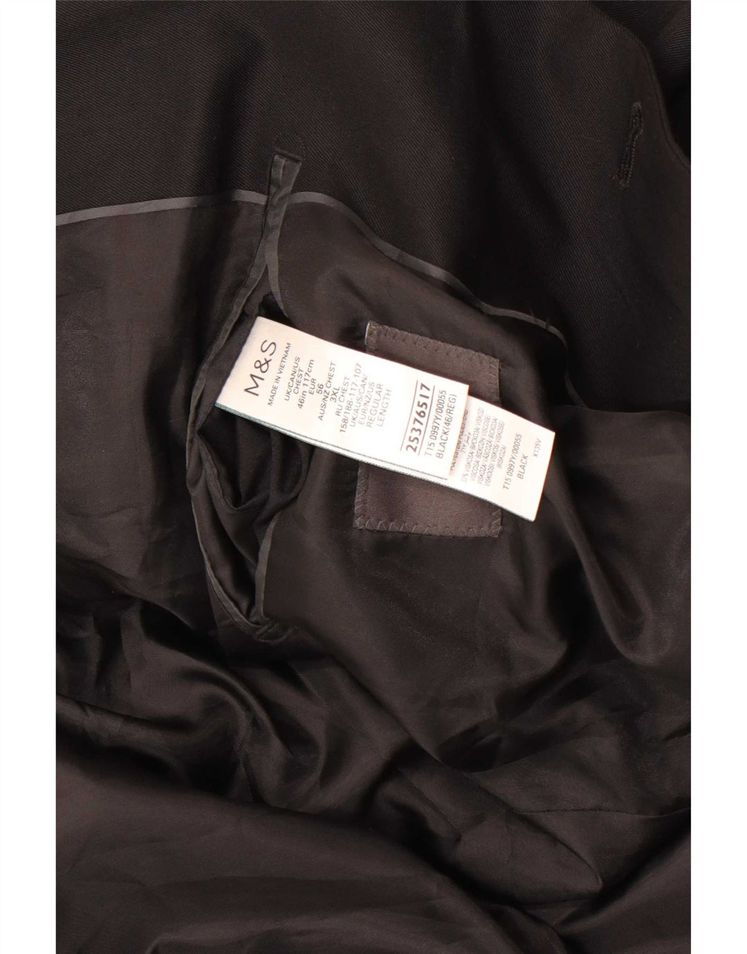 Marks & Spencer Herre 2-knaps blazerjakke UK 46 XL Sort Polyester