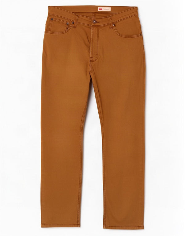 Wrangler Straight Casual Bukser til mænd W33 L30 Brun Bomuld
