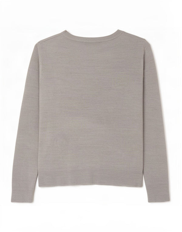 Marks & Spencer Dame Boat Neck Jumper Sweater UK 8 Small Grå Akryl