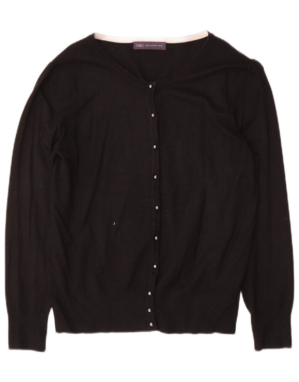 Marks & Spencer Dame Cardigan Sweater UK 14 Medium Black Viscose
