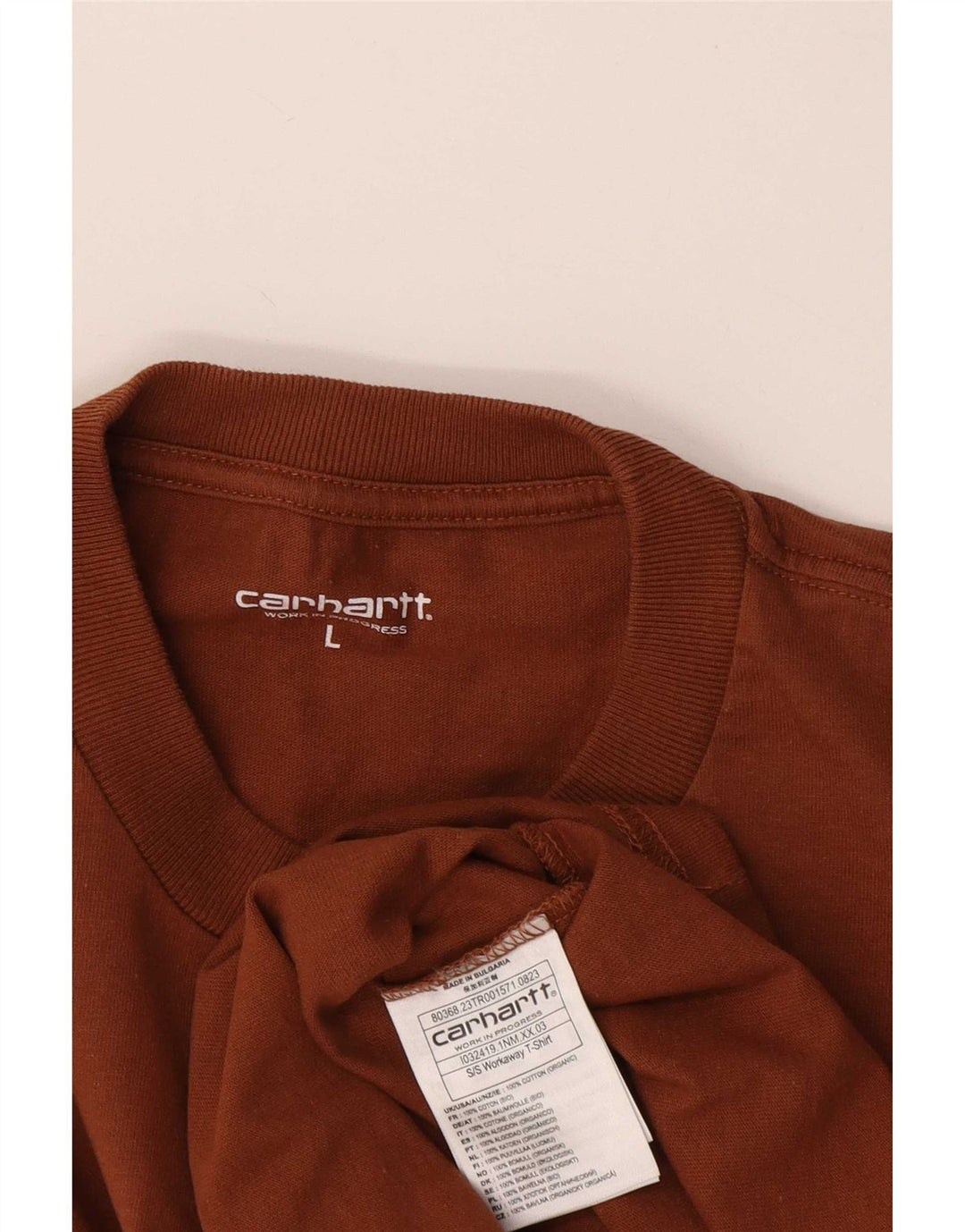 Carhartt Herre grafisk T-shirt Top Stor brun bomuld