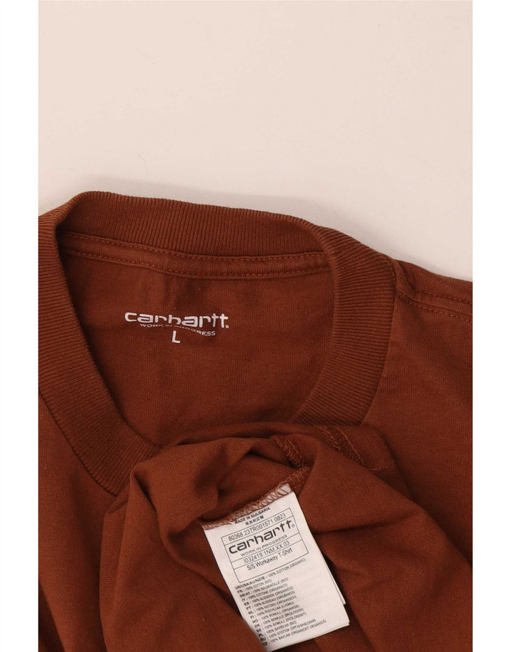 Carhartt Herre grafisk T-shirt Top Stor brun bomuld