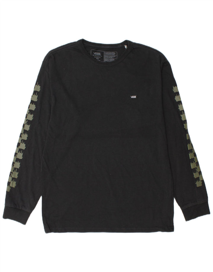 Vans Herre Classic Fit Grafisk Top Langærmet Medium Sort Geometrisk Bomuld
