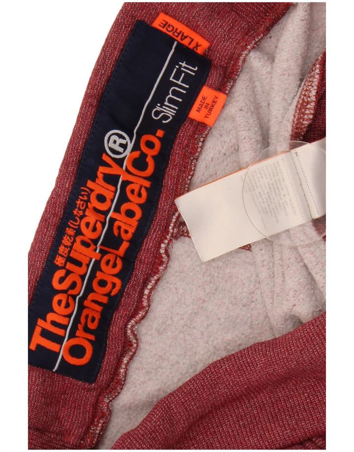 SUPERDRY Herre Slim Fit træningsdragt Bukser Joggers XL Bourgogne bomuld