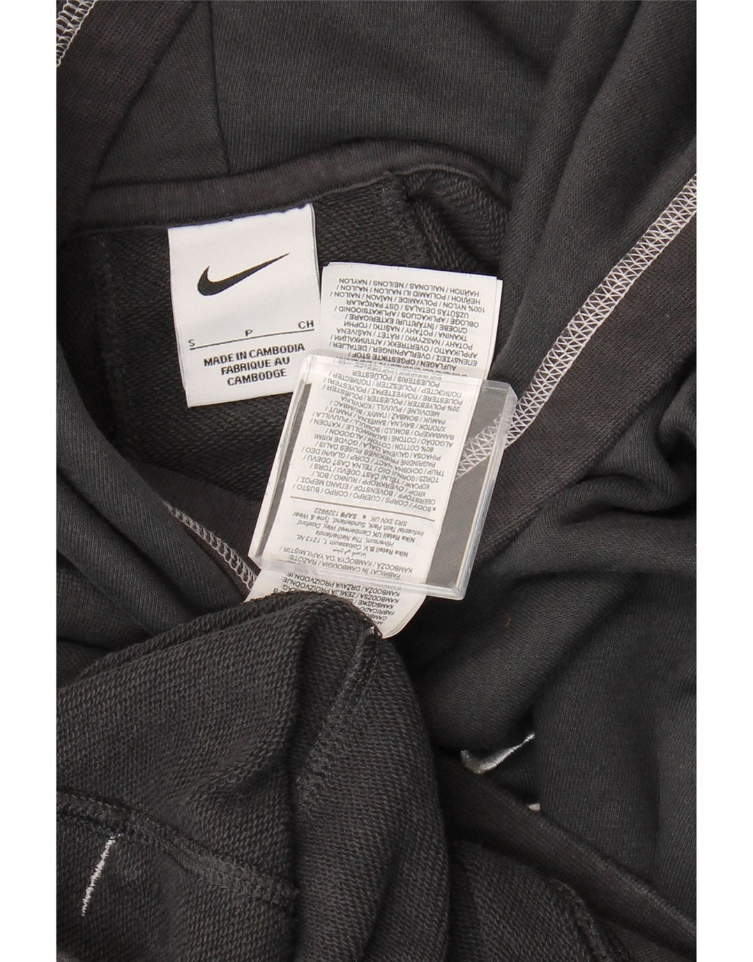 NIKE Mens RB Leipzig Graphic Hoodie Jumper Small Grey Cotton