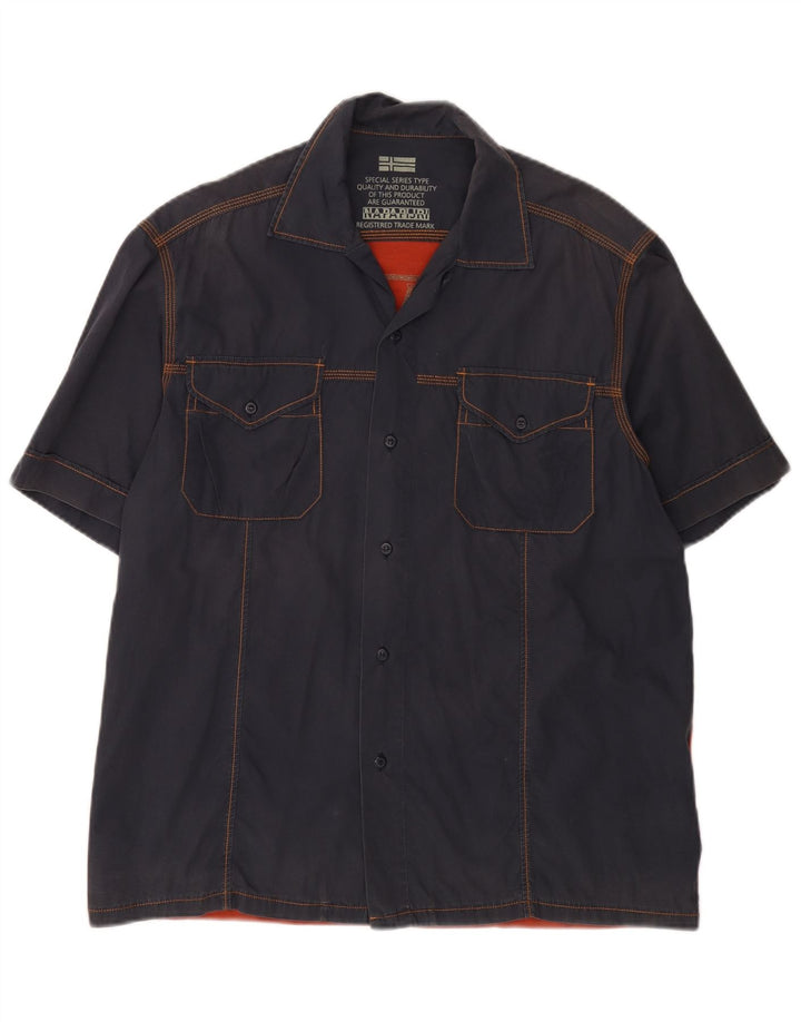 NAPAPIJRI Herre grafisk kortærmet skjorte medium marineblå blomster