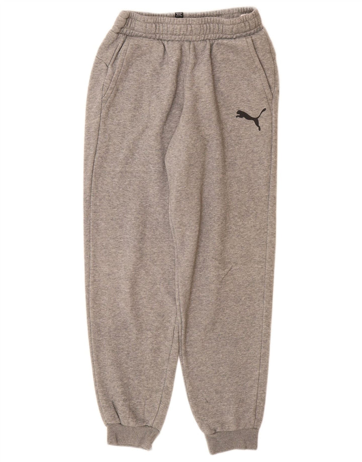 PUMA Boys Tracksuit Trousers Joggers 13-14 Years Grey Cotton