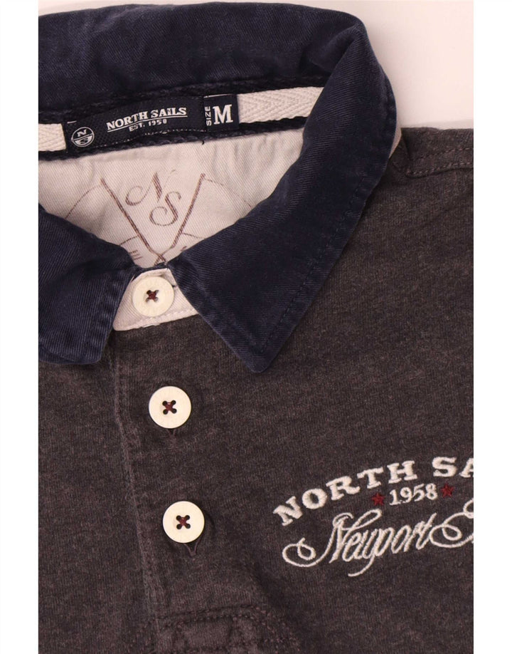 North Sails Herre Grafisk Rugby Polo Shirt Medium Grå Colourblock