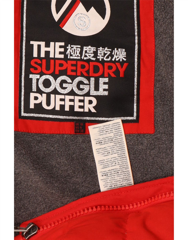 Superdry Polstret hættejakke til kvinder UK 10 Lille rød polyester