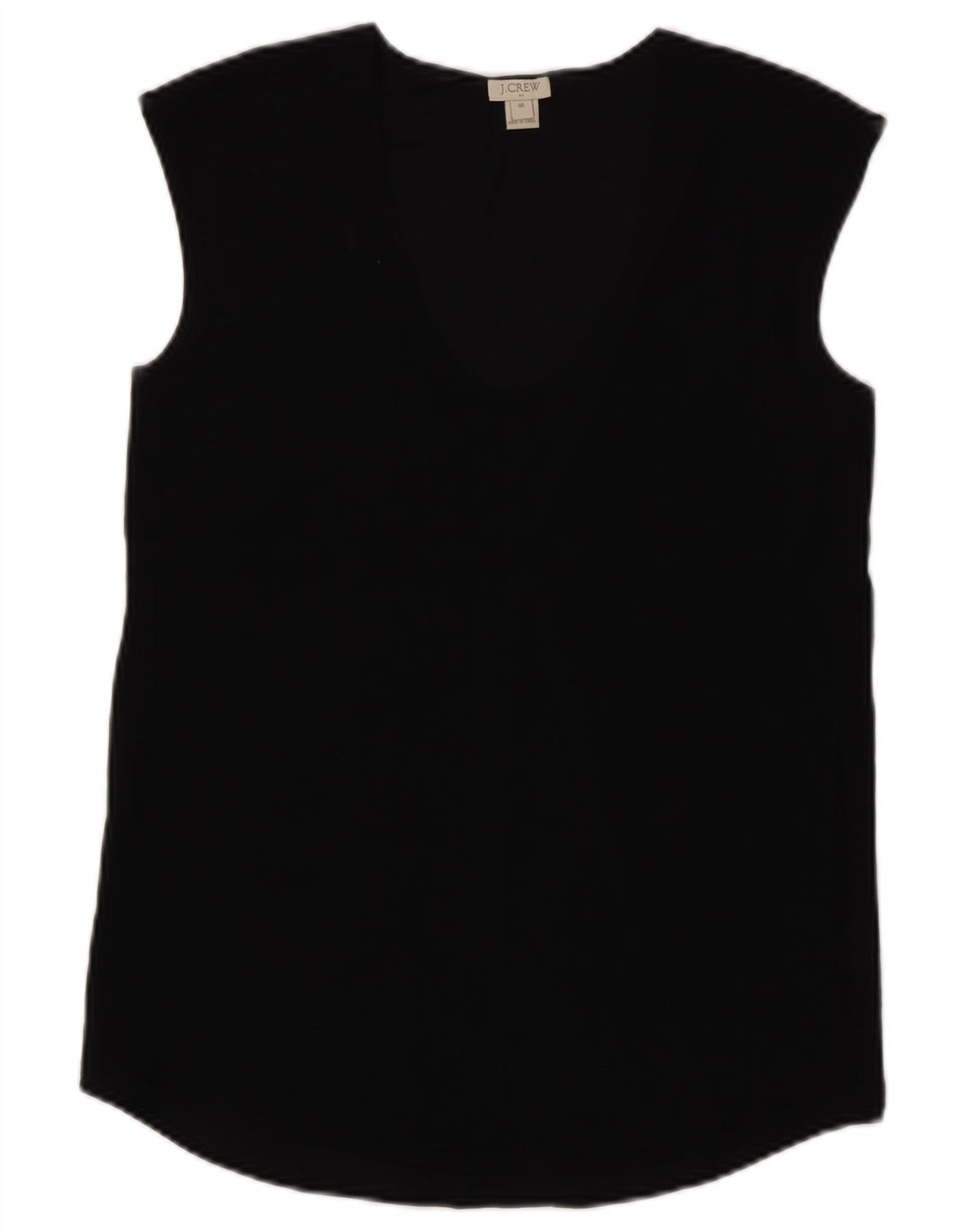 J. CREW Dame ærmeløs bluse Top US 00 2XS Sort Polyester