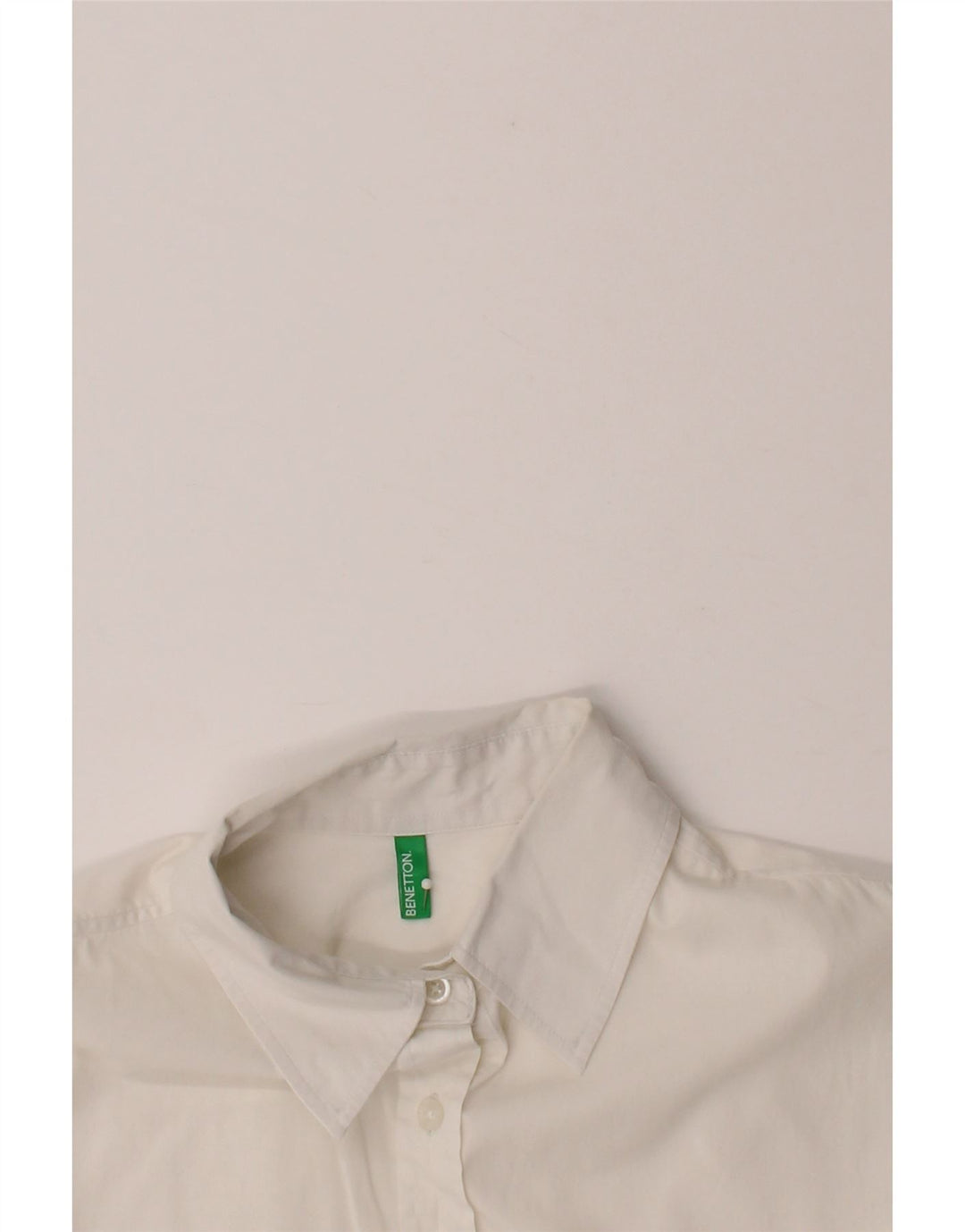 BENETTON Womens Shirt UK 14 Medium White Vintage Benetton and Second-Hand Benetton from Messina Hembry 