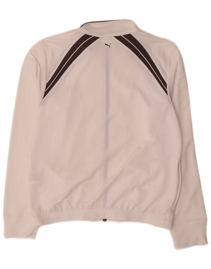 Puma træningsdragt topjakke til kvinder UK 14 Large White Colourblock Polyester