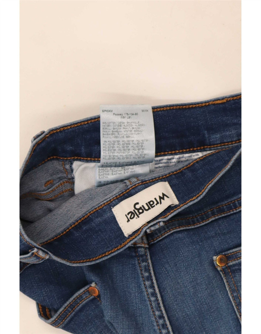 Wrangler Herre Larston Slim Jeans W36 L32 Blå Bomuld