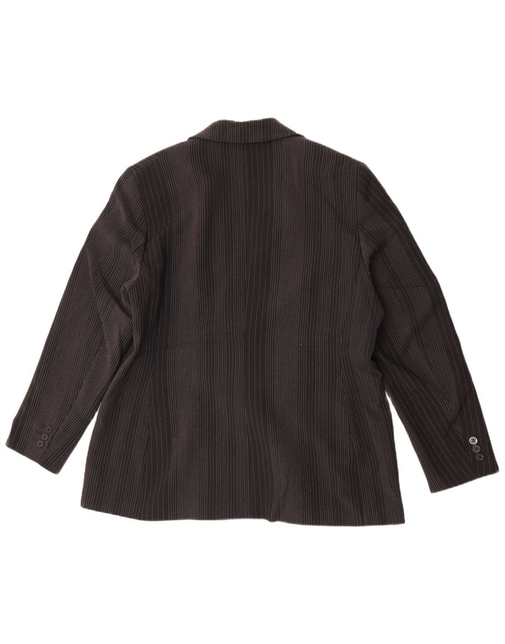 Marks & Spencer Dame 2-knaps blazerjakke UK 14 Stor sort nålestribe