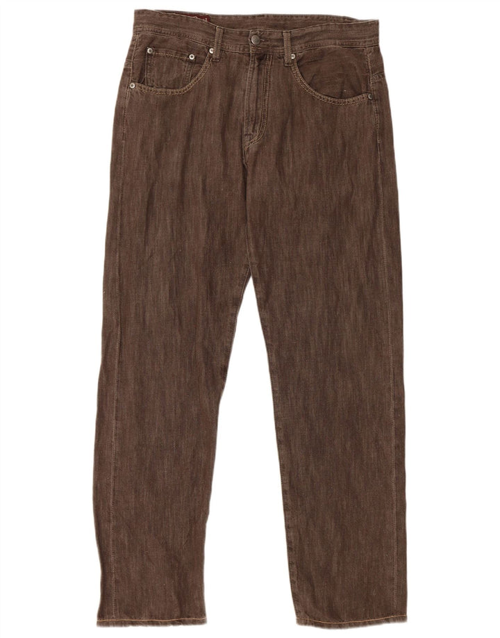 Marlboro Classics Straight Jeans til mænd W33 L30 Brun bomuld