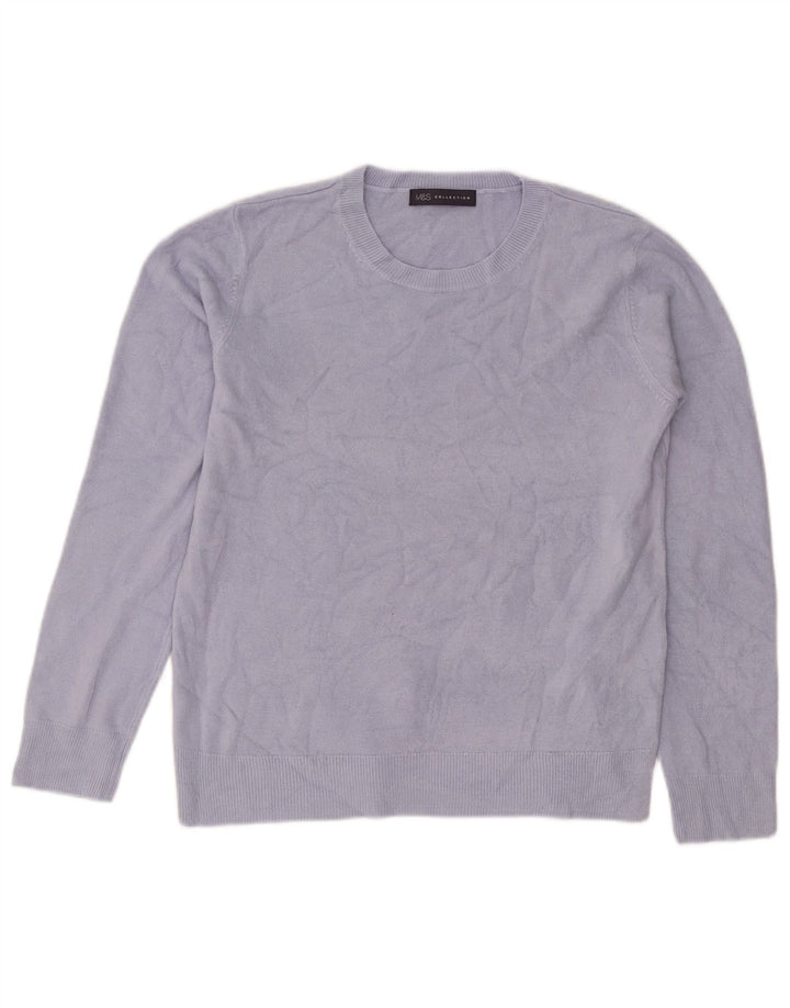 Marks & Spencer Dame sweater med rund hals DK 12 Medium Blue Acryl