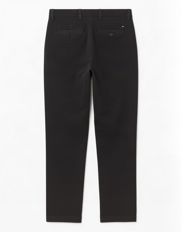 Tommy Hilfiger Herre Slim Chino Bukser W30 L32 Sort Bomuld